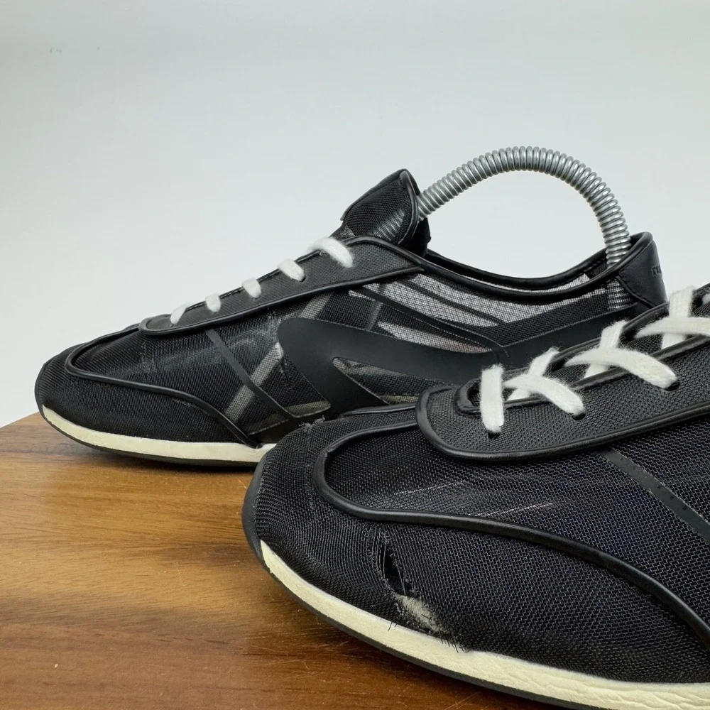 Womens Rag & Bone Mesh Retro Runner Sheer Black Casual Sneakers Shoes Size EU 37